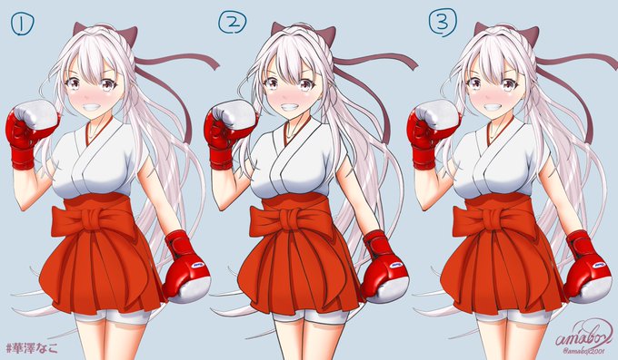 たまには自分の線を見直そうと、①最近の引き方、②全体的に太く、③メリハリをつける、という感じで並べてみました(^-^)
②だと塗り方を変えないと合わないかな、③が良さげかなとか、実はこの時間だとあまり見えて無くてツイート画面のサイズだと①と③の区別がつかなかったりなんですけどね(^^) 