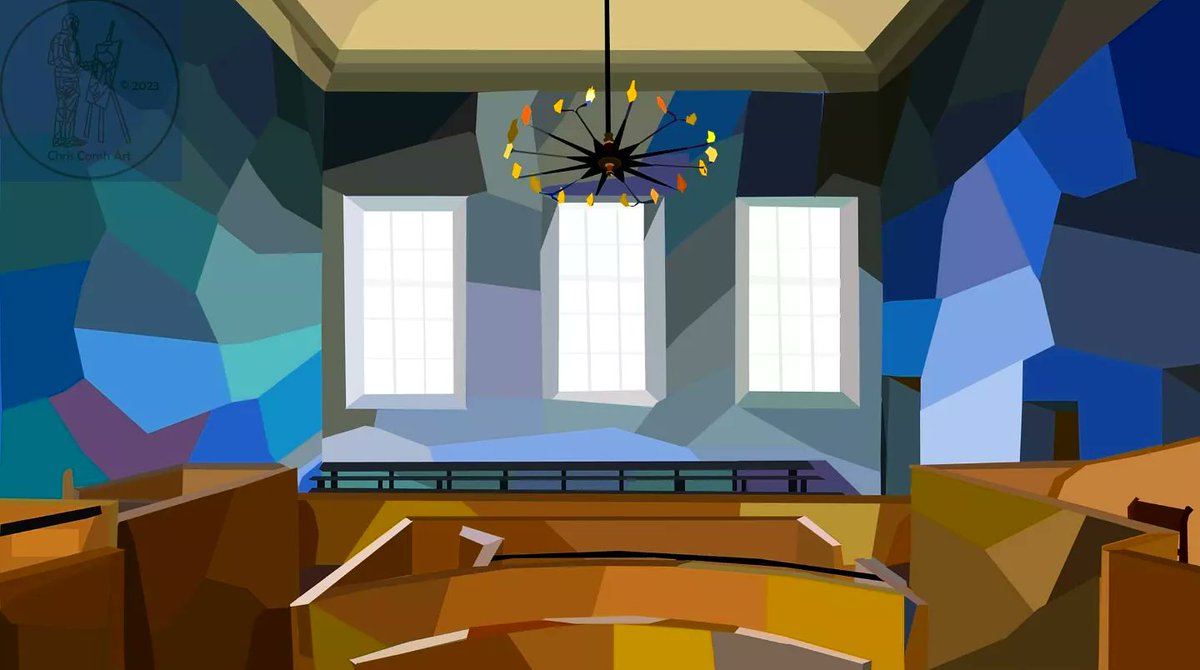 My Next work for my upcoming exhibition at Oil &amp; Oak Gallery in Hay on Wye. Exhibition opens on 12th January.

This digital work depicts the Courtroom interior of The Judges Lodgeings in #presteigne South Wales. <a href="/JudgesLodging/">The Judge's Lodging</a>