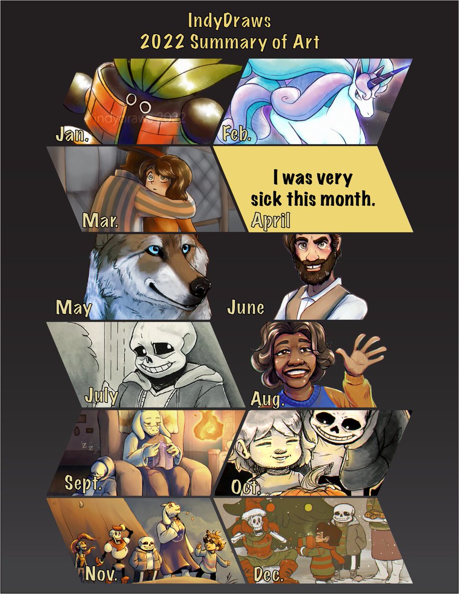 IceTheArtist's tweet image. I forgot to post this here. xD Last year&apos;s summary of art!