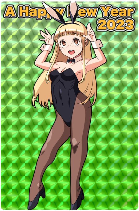 プロレスみながらお正月イラスト描いてました。エレナちゃん単体の落書きは先日したので今回はリーニャちゃんで。本年もよろしくお願いいたします。🎍🐰🎍 