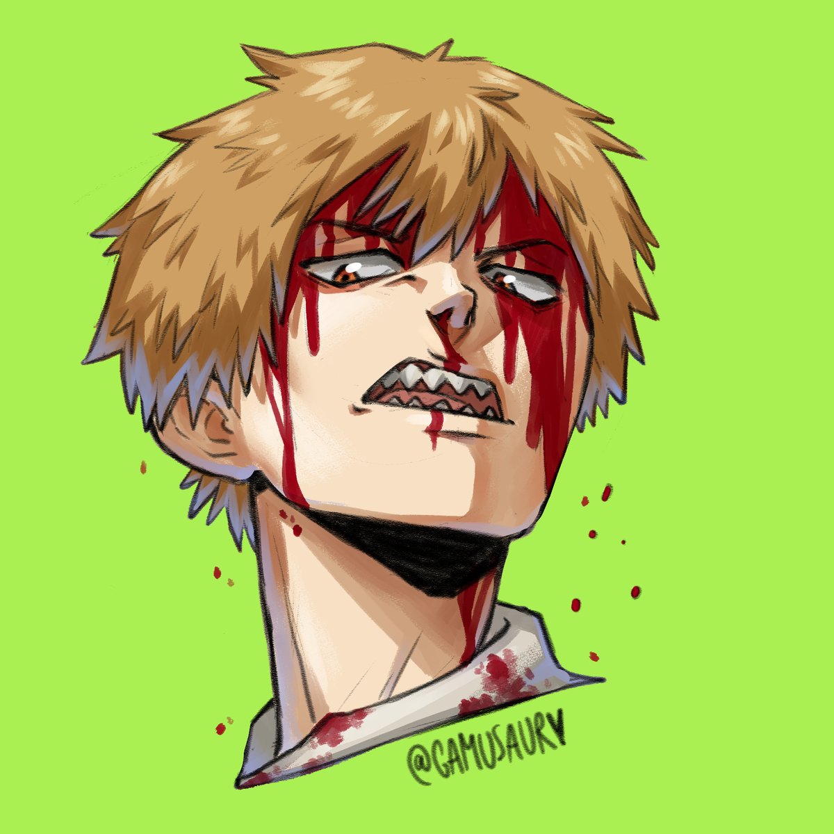 デンジ 「Uuuhhh follow me I draw stuff and teeth 」|Gamu 🐠✨🌸のイラスト