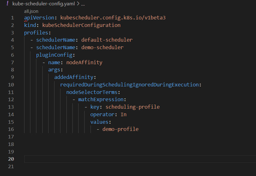 unofeliz's tweet photo. We can also integrate #kubernetes scheduling profile with #nodeaffinity by adding it as pluginconfig.arga.addedaffinity
@Azure @googlecloud #Azure #GoogleCloudNext #CloudComputing #devops https://t.co/3kiaRMkiZd