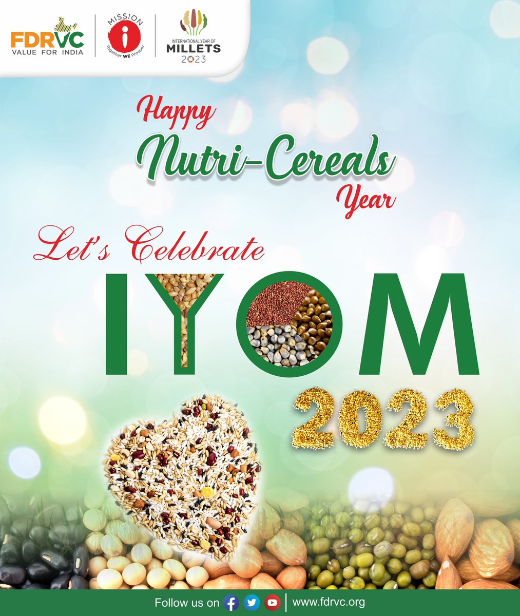 FDRVC1's tweet photo. Along with its women farmer's producers companies engaged in the natural farming, aggregation, value addition and marketing of millets, acknowledged as nutri-cereals; FDRVC wishes a very happy #YearOfMillets. #IYM2023 #valueforindia https://t.co/1otvBQpdjg