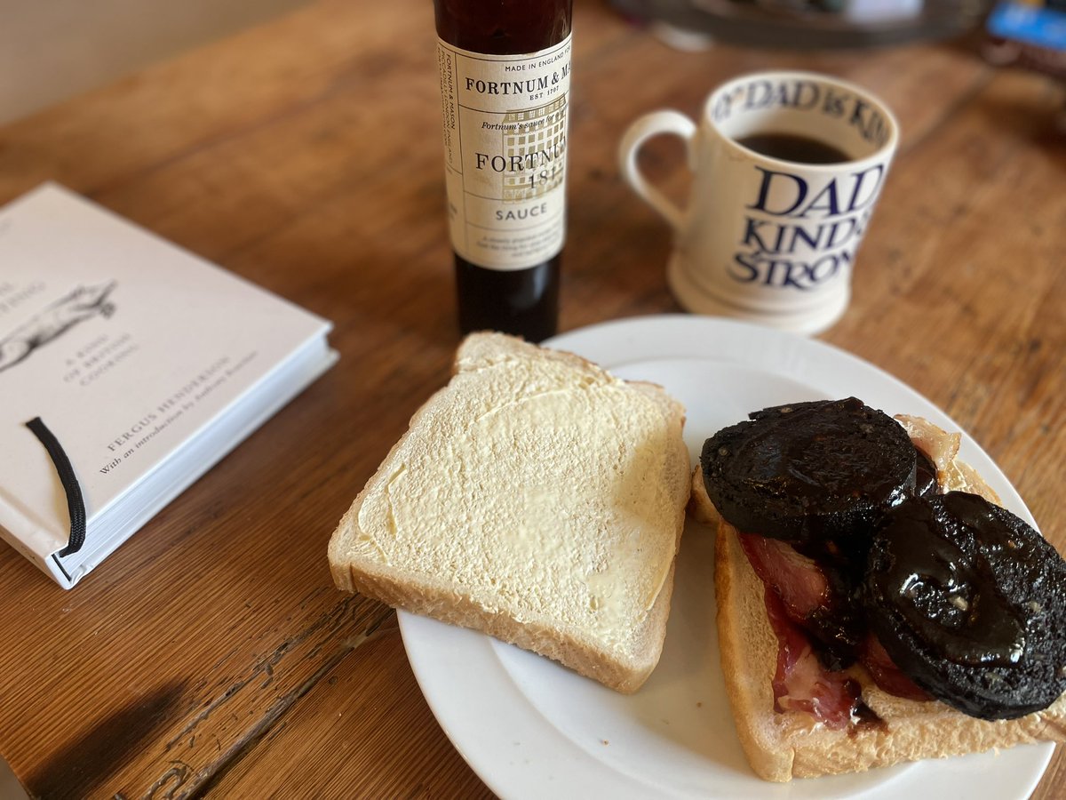 Happy New Year! One of our resolutions this year is to share a foodie experience each day. First up is Bacon and Black Pudding sandwich with Fortnum’s 181 sauce. Thanks to <a href="/JohnsonButchers/">Johnsons Butchers</a> <a href="/Fortnums/">Fortnum & Mason</a> <a href="/twochimpscoffee/">Two Chimps Coffee</a>