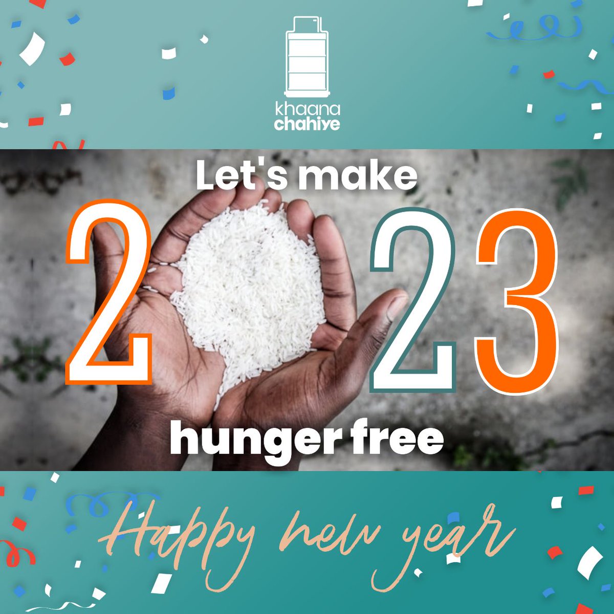 khaanachahiye's tweet image. On this new year lets resolve to work together to eliminate avoidable suffering

Our goal is to ensure we make Mumbai into a city where no one sleeps hungry. Here’s to another year of strong determination to make Mumbai #HungerFree
We wish every one a happy &amp;amp; healthy new year 💛