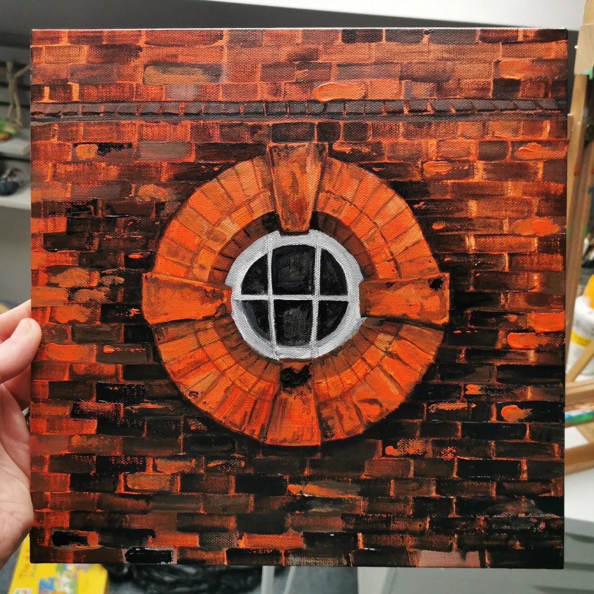 A recent painting of window and brickwork from Dublin 8. Acrylic painting on canvas board 12x12in (30x30cm)

#Dublin #dublin8 #artistsontwitter #HumanArtists #acrylicpainting #landscape #landscapepainting #architecture