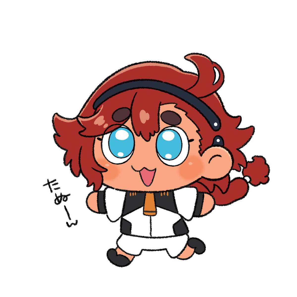 suletta mercury 1girl chibi asticassia school uniform red hair blue eyes solo school uniform  illustration images