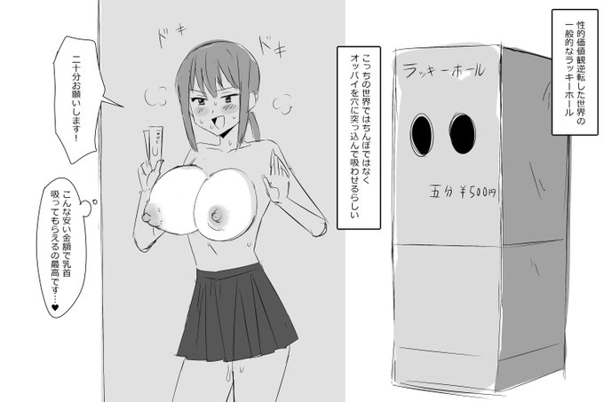 性的価値観逆転した世界のラッキーホール 