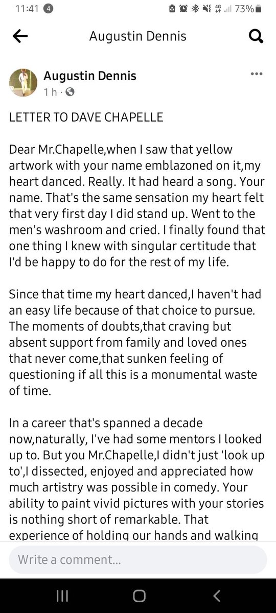 AugustinDennis_'s tweet photo. @DaveChappelle 🙏🙏🙏🙏
Kindly read my heartfelt letter to you https://t.co/ojhWOUYDS4