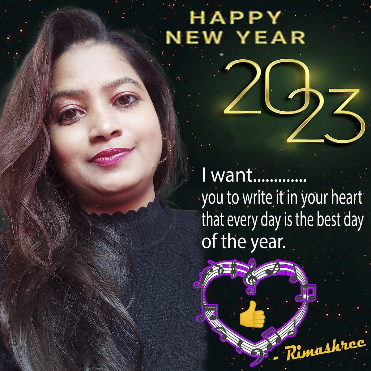 HAPPY NEW YEAR ''2023'' to All ❤️🎼🥰👍
#happynewyear #happynewyear2023 #LoveMusicLoveLife  #Welcome2023 #newyear  #newyear2023 #2023balloon #newyearwishes #newyearcelebration #NewYearGreetings #blessedandgrateful #SingerRimashree #rimashreebanerjee #rimashree #kolkatasinger