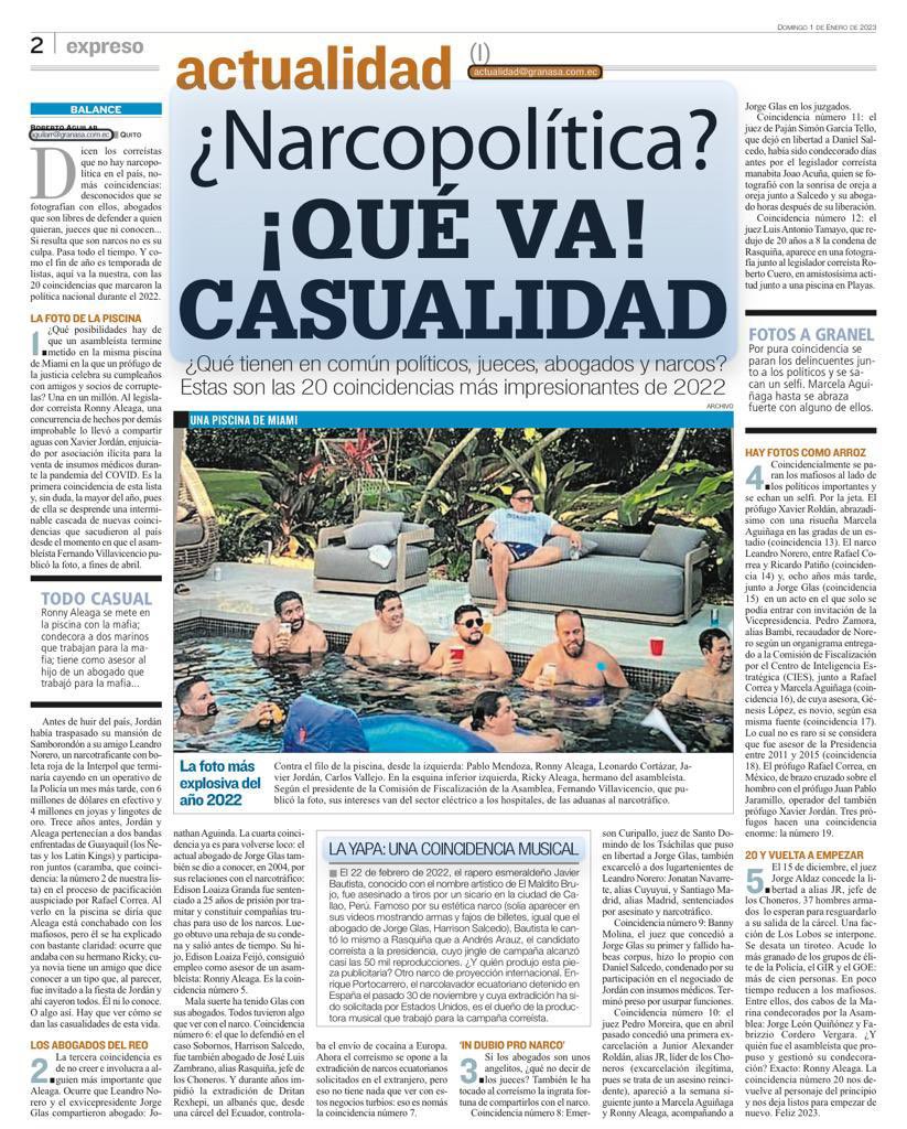 VillaFernando_'s tweet image. “¿Qué tienen en común políticos, jueces, abogados y narcos? Estas son las 20 coincidencias más impresionantes de 2022”. La nueva crónica de @raguilarandrade