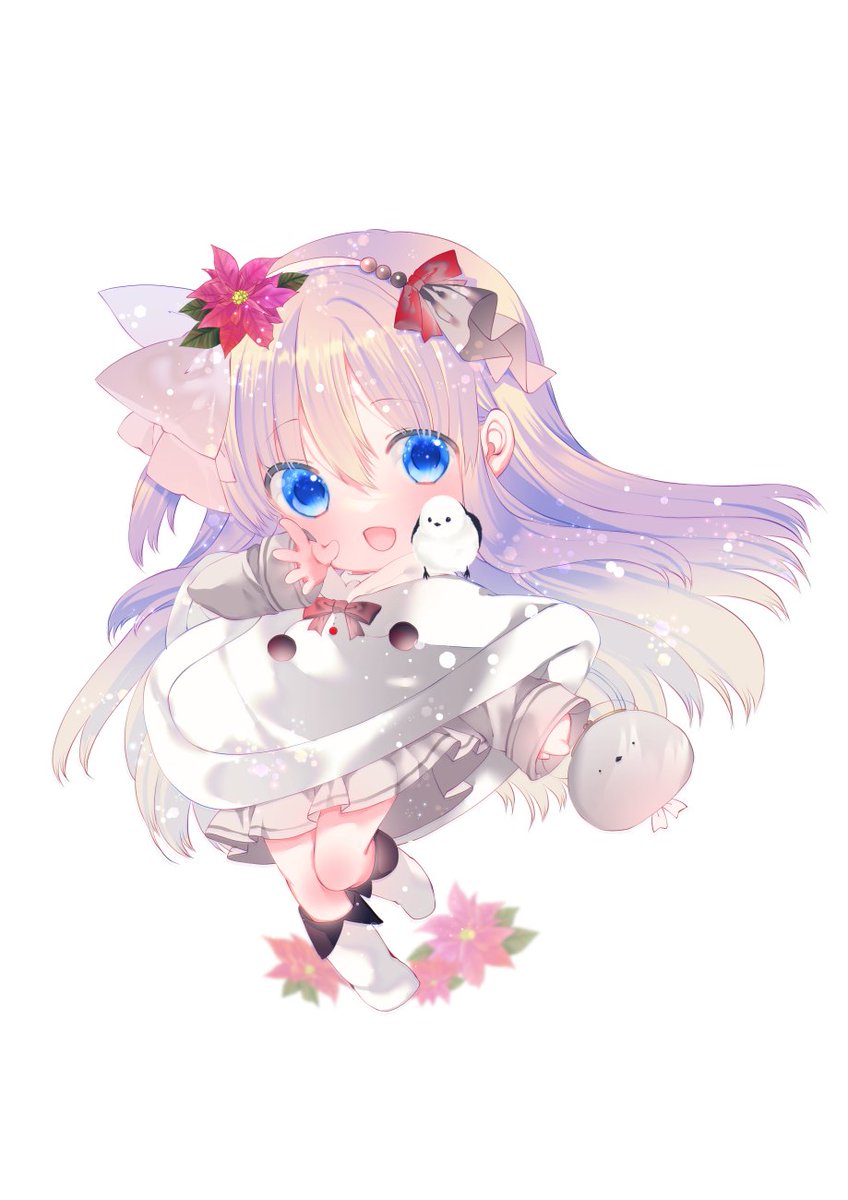 「スケブ描かせていただきました(*˘︶˘*).。.:*春と冬の女の子のSD(*˘︶」|むーのイラスト