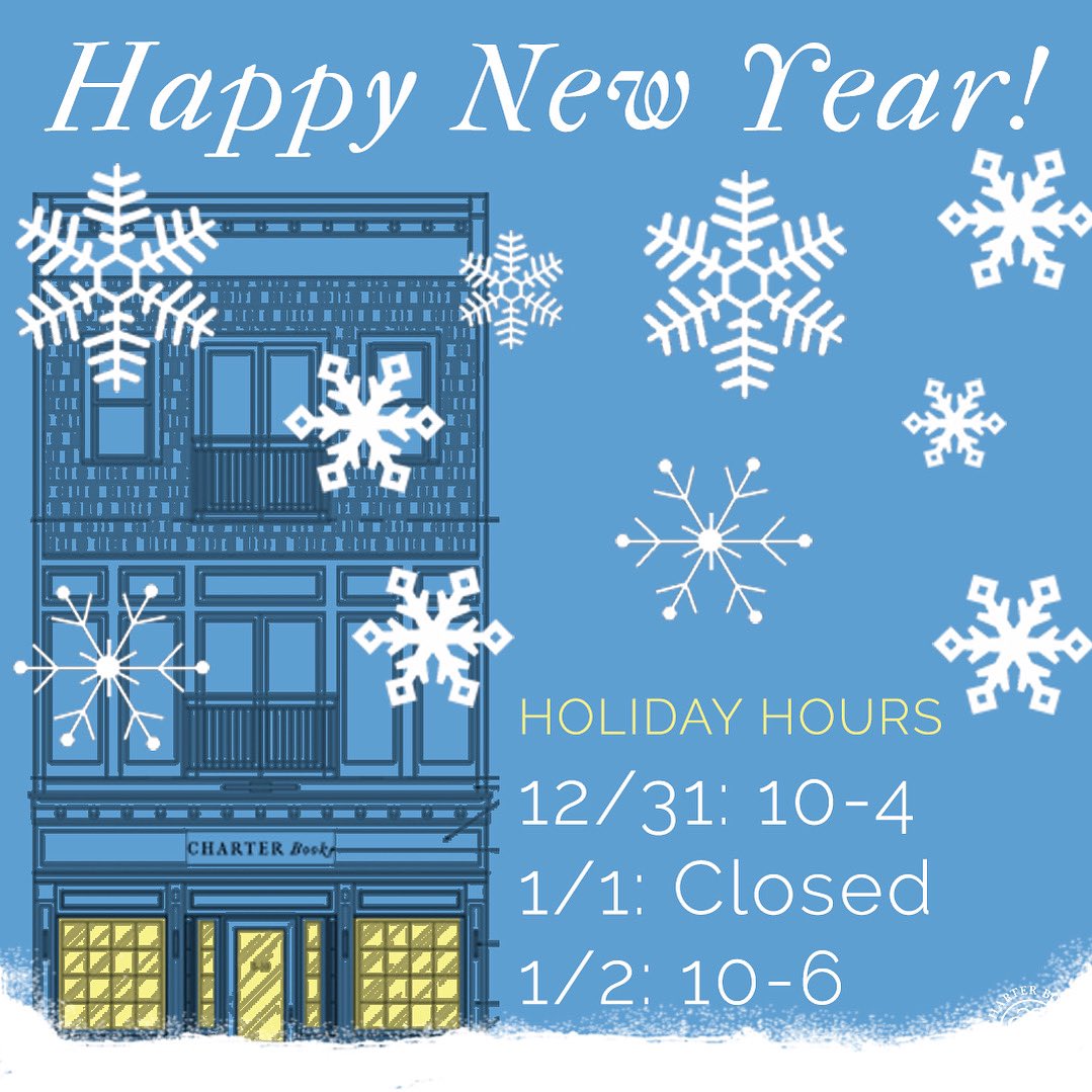 Wishing everyone a Happy &amp; Healthy New Year! 🎉

We are CLOSED today but will be open tomorrow as per usual from 10 am to 6 pm 📚🛍

See you then!

#charterbookstore #charterbooks #newportri #rhodeisland #indiebookstore #happynewyear #happynewyear2023 #newyear