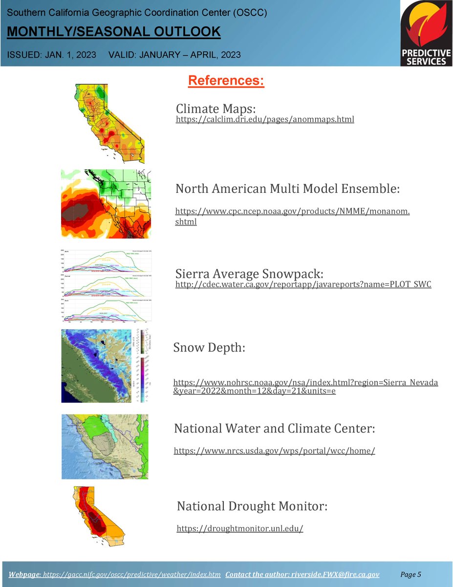 JhawkFire's tweet photo. 2/2 #SoOpsPredServices #WildfireAssessment_Outlook Jan-Apr2023 #FireWeather #FireFuels #FireBehavior https://t.co/S61aL2PW9b @NWSLosAngeles @NWSSanDiego @NWSSPC @NWS_IMET_OPS @RichIMET https://t.co/S7N6H6aQmI