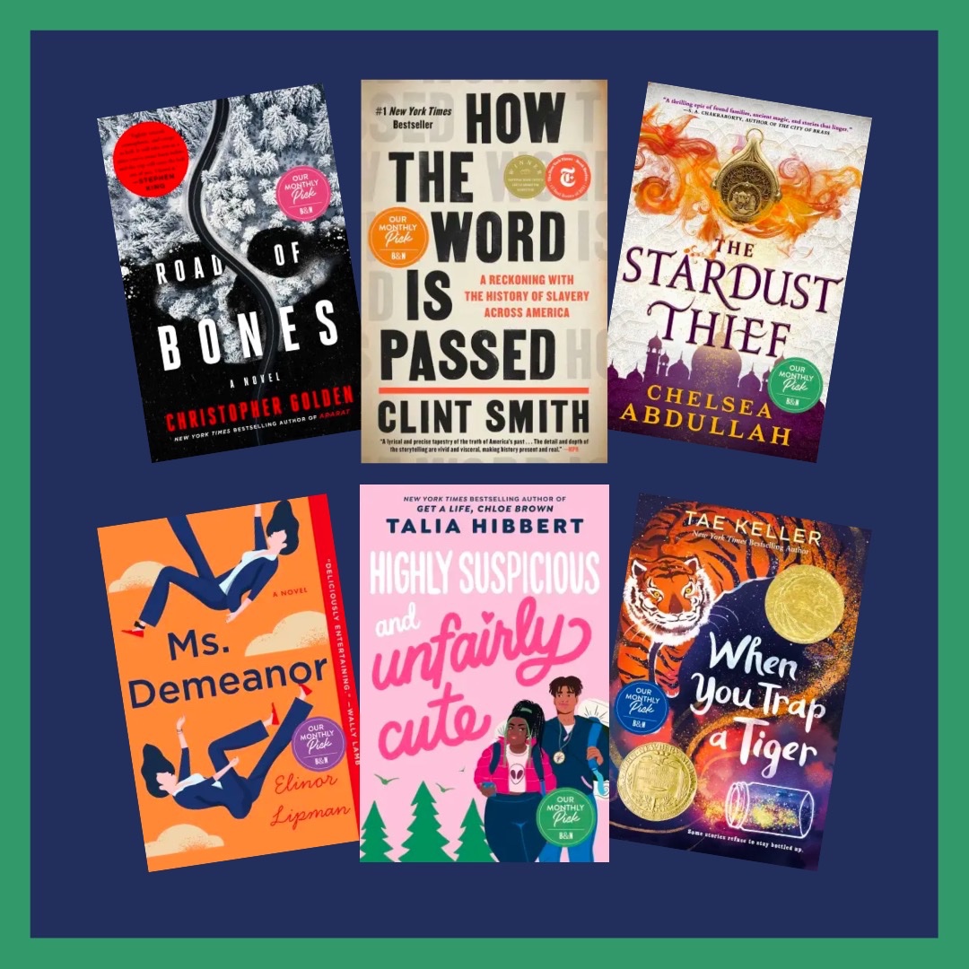 Start off your new year on the right foot: our January monthly picks are buy one, get one 50% off!

#bnmidwest #bnmonthlypicks #christophergolden #clintsmith #chelseaabdullah #elinorlipman #taliahibbert #taekeller #somanygreatauthors