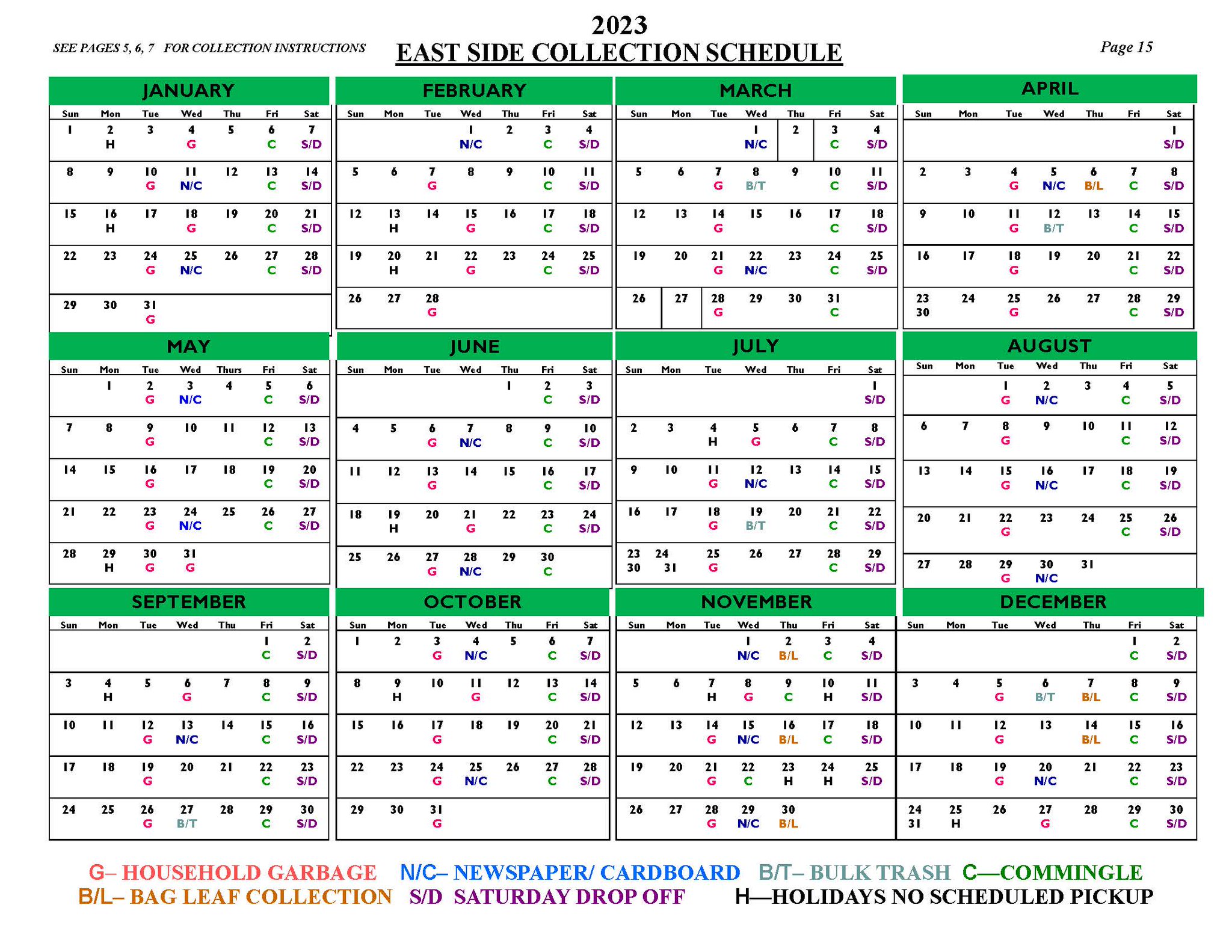 City of Peekskill on Twitter "The 2023 collection schedules are now