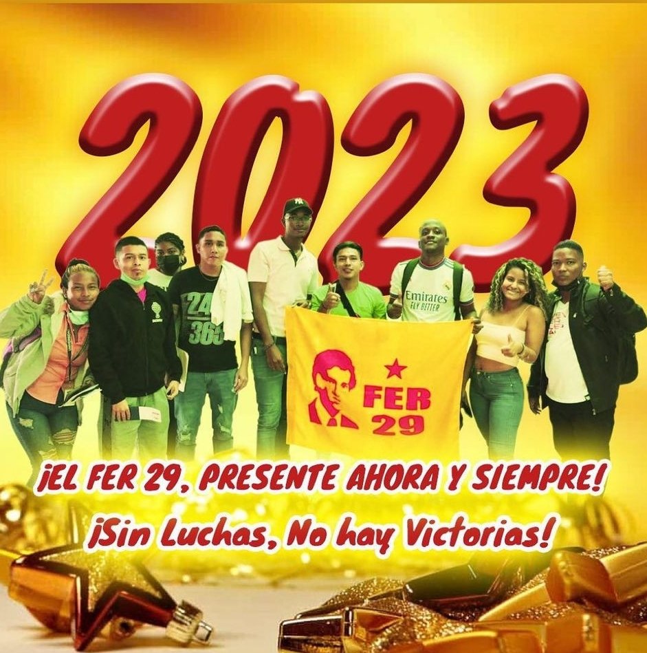 AzueroFera's tweet photo. Feliz año les desea el Frente Estudiantil Revolucionario Azuerense (FER-29 AZUERO) y la Asociación de Estudiantes del CRUA. 2023 Año de Estudio y Lucha por una Educación gratuita, laica y de calidad. https://t.co/K08L5gmOYf