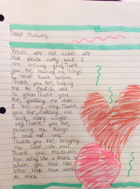 My New Year is already off to a sweet start!One of my students from last year sent this beautiful letter to me on Class Dojo 💖 I’ll forever treasure notes like these 😭