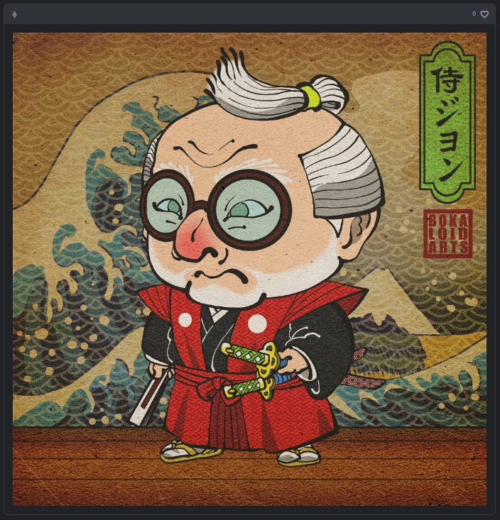 BokaloidArts's tweet photo. Made a Pocket Samurai version of my very good mate @lemaskrouge and gifted via @opensea.
 
Happy new year mate!!! Wishing good health and all the best for you this year! So I guess this is gonna be Pocket Samurai #0!!!

#NFT #NFTGift #HappyNewYear #PocketSamurai #PocketWorld https://t.co/ulwIVY7tiX