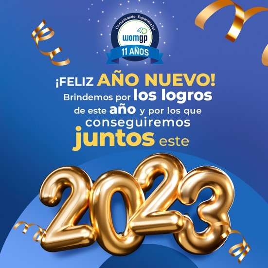 WomGroup's tweet photo. ¡Nuevo año, nuevas metas! ✨

El 2022 fue sin duda un año excepcional y este 2023 sabemos que será aun mejor, con más retos, logros y mucho ventas para tu negocio.🏆

Todo el equipo de Wom Group te desea feliz año nuevo.🥂 https://t.co/2J9AGTOmGB