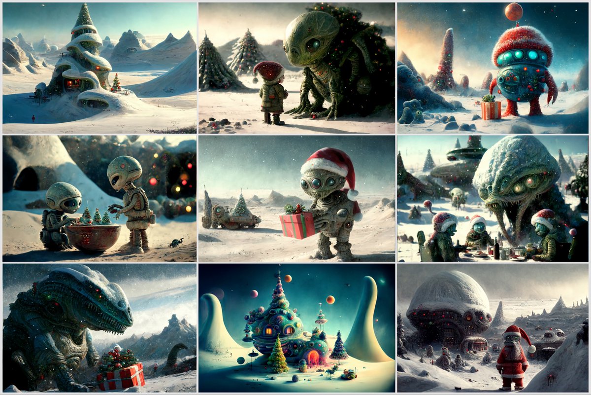 Holiday celebrations from around the Universe!  Created using MidJourney 4.0 #midjourneyAi #AIart #HappyHolidays #AI