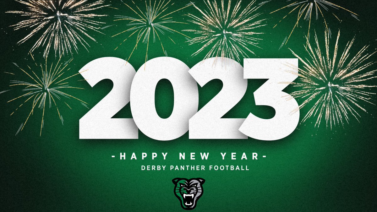 DerbyPanther's tweet image. Happy New Year from Derby Football. 2023 season is officially on the clock! #GreenIsMagic