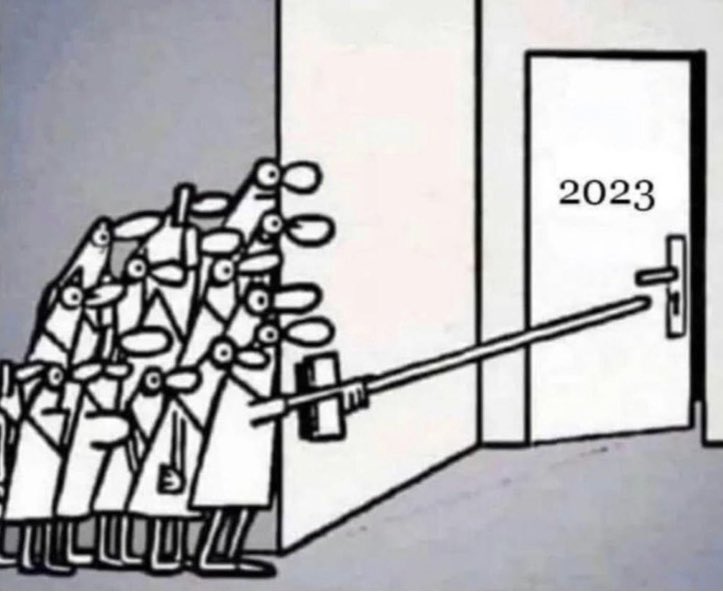 They did their worst. We didn’t cave. Onwards and fuck em everyone! You’re all awesome, keep doing what you’re doing. #HappyNewYear #2023NewYear #wef #nwo #buildbackbetter #novaccinemandate