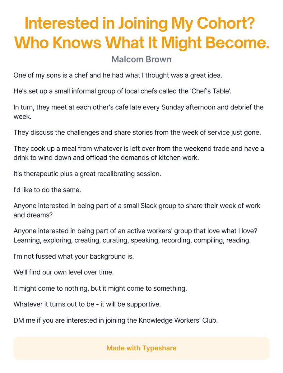 malcomb's tweet image. Interested in joining the Knowledge Workers' Club?
#support #debrief #knowledgeworker