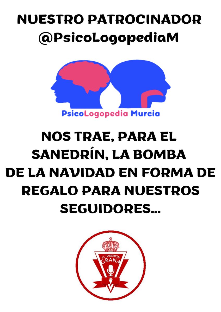 SanedrinGrana's tweet photo. SORTEO REYES SANEDRÍN 🐫🎁🤴🏾

¿Quieres la camiseta del @realmurciacfsad? 

1. Sigue al @SanedrinGrana y @PsicoLogopediaM 
2. Haz RT a este tweet
3. Cita a dos amigos/as 
4. Cierre (21:00 del 05/01). Ganador a las 22:00

¿Llegaremos a los 100 RTs?

#SanedrinGrana #VinimosParaUnir https://t.co/1OmTShBspb