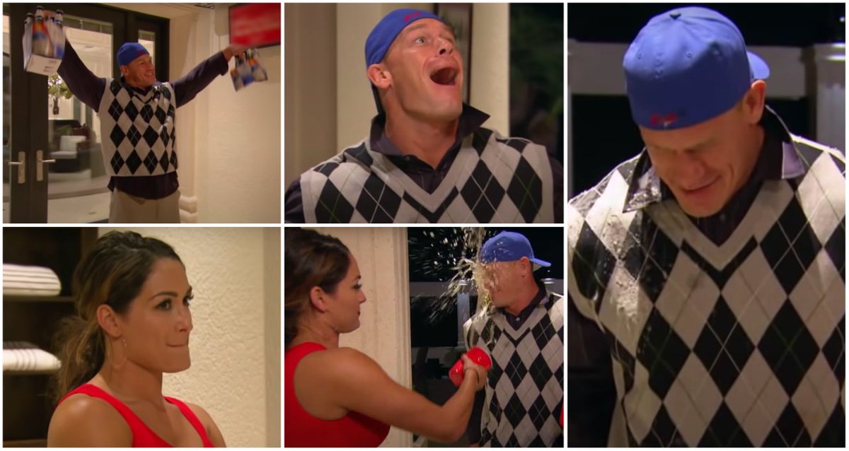 When #NikkiBella threw beer in #JohnCena’s face for being too competitive during beer pong https://t.co/cL00S8oepY https://t.co/MqbpdIsnTC