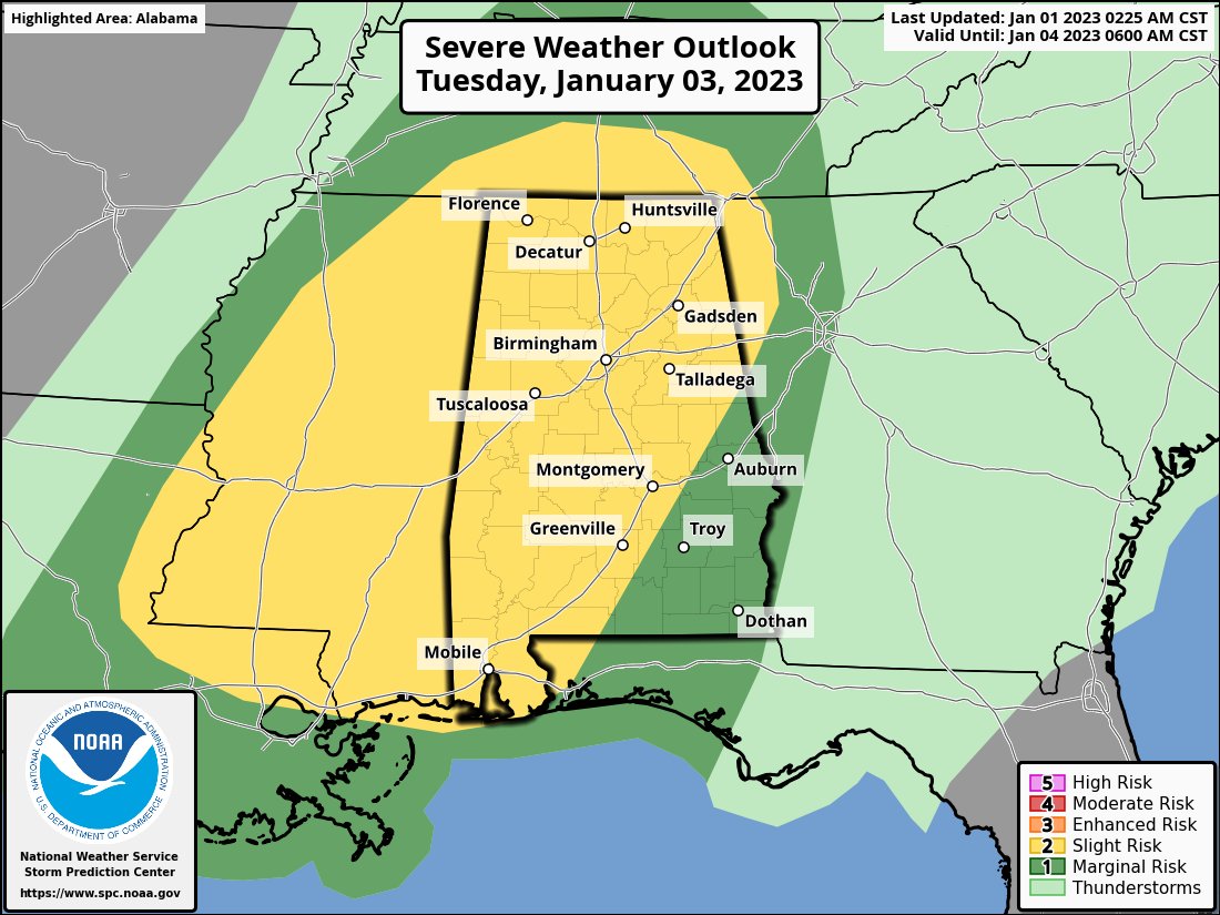 spann's tweet image. Strong to severe thunderstorms are possible across Alabama Tuesday afternoon/evening…