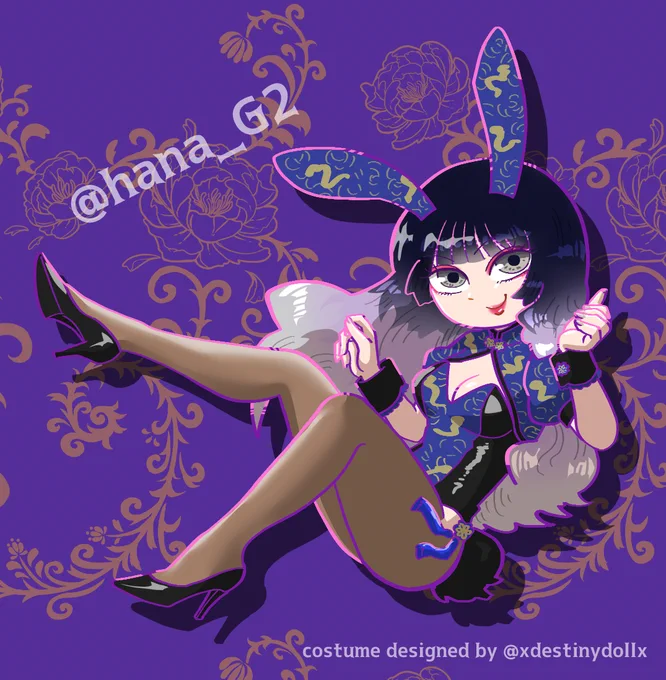 はなぢさん()のバニコスめちゃくちゃ可愛かったので描きました(コスデザイン ) 