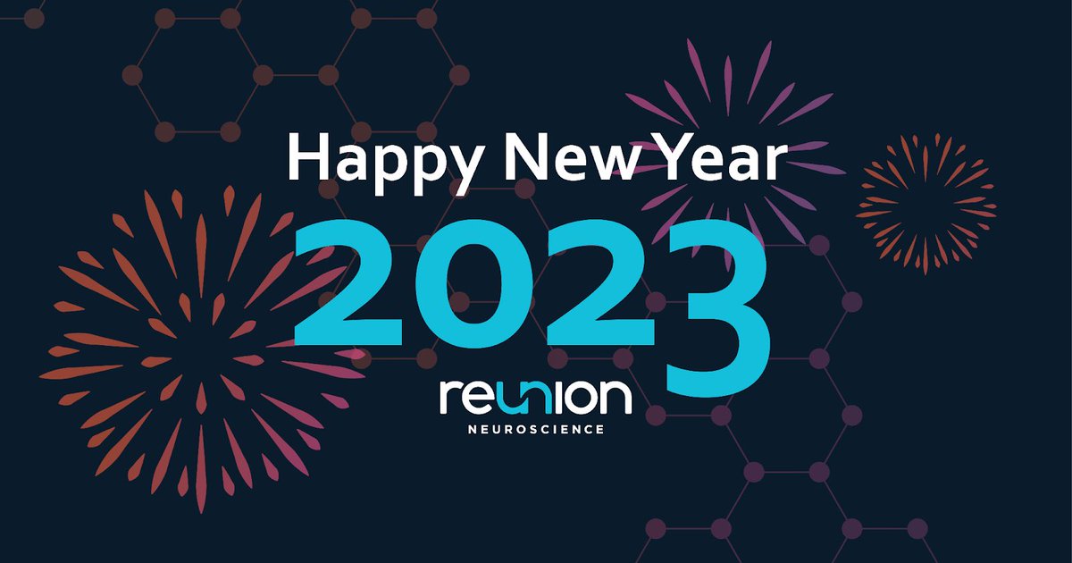 ReunionNeuro's tweet photo. #HappyNewYear from our Reunion family to yours! We wish you a healthy and prosperous 2023, and we thank you for joining us in the fight to improve #mentalhealth care for all. Together, we’re shaping the future through the power of modern #psychedelic-inspired medicine. #REUN https://t.co/dGaCAZ0WtP