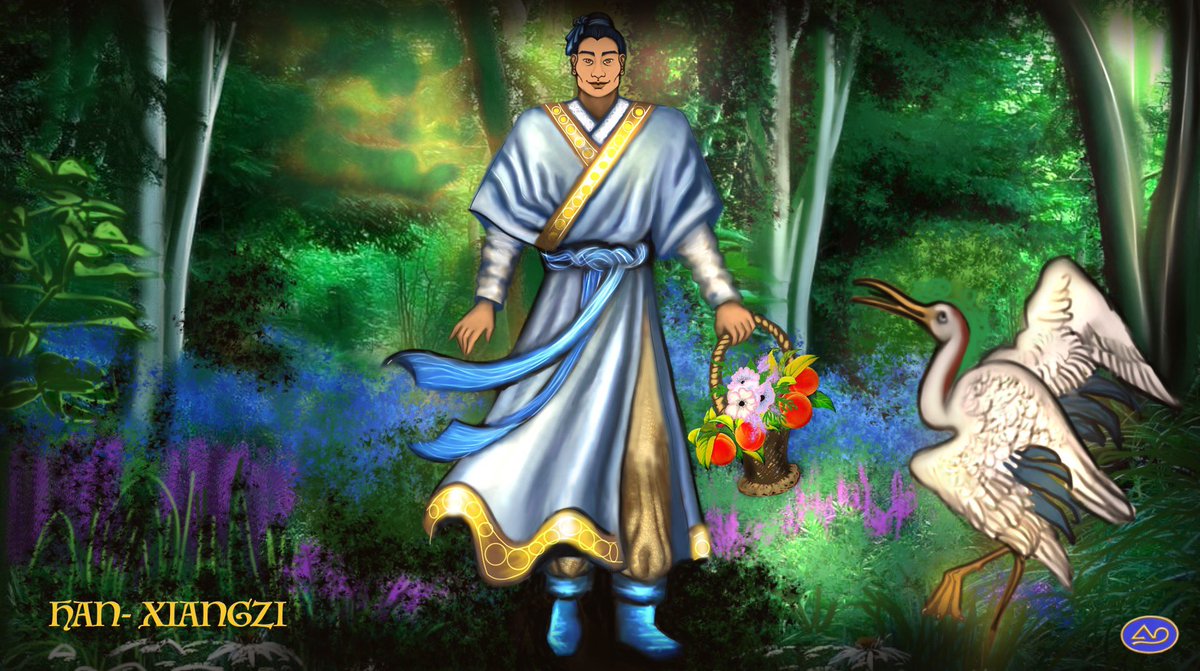 Elia42KA's tweet image. MITOLOGÍAS DEL MUNDO: #DiosesChinos
HAN SHIANGZI
Cuida los bellos y nobles sentimientos del Alma, y la alimenta de Ideales que le insuflen de una terrible fuerza capaz de arrastrar al mundo tras él.
Su aspecto es delicado, casi femenino…/…
