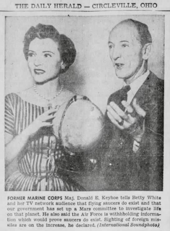 EdmondHWollmann's tweet photo. #ufotwitterweek #UAPs #UFO #BettyWhite #Keyhoe https://t.co/Db1H4pdC1A