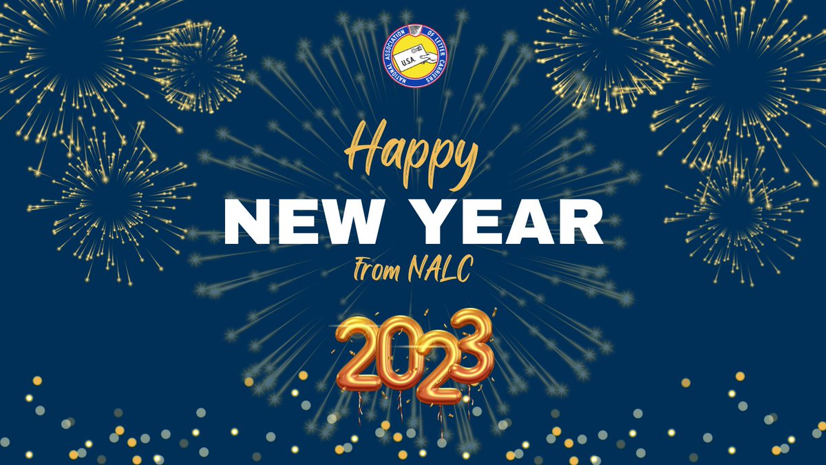 NALC_National's tweet image. Happy New Year from NALC! 🎆🎉🎆 We're sending our best wishes for a happy and healthy 2023, and we're looking forward to the year ahead! #HappyNewYear #UnionStrong