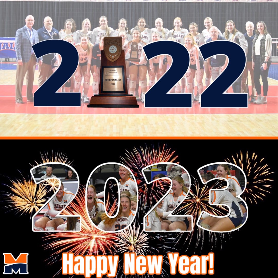 Midland_VBall's tweet photo. 2022 was another amazing year for our program, looking forward to seeing what 2023 will bring.  Wishing all of our friends and family a great 2023! 🥳🎉 https://t.co/A1dpL8JIKL
