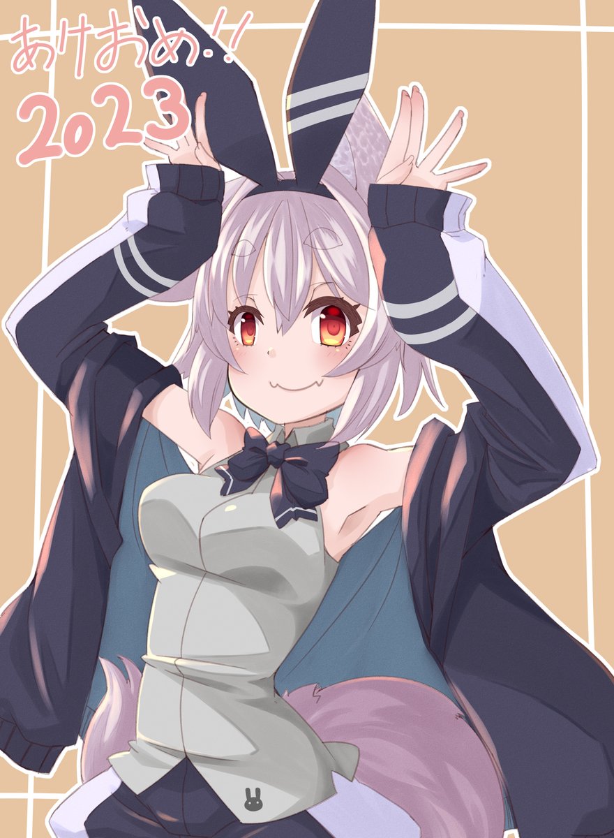 犬走椛 「年明けの描き始めはうちの子衣装の椛ちゃん!ウサギモチーフだったから良きだったので」|クロのイラスト