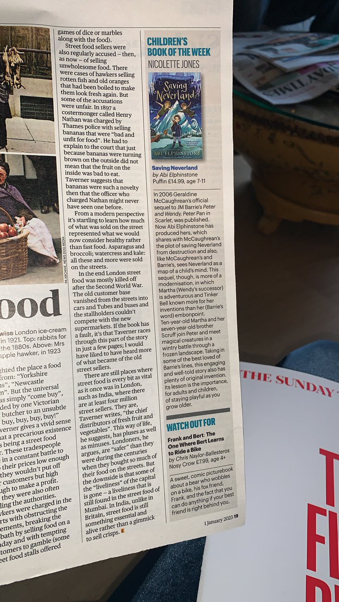 Hooray! SAVING NEVERLAND is Children’s Book Of The Week in The Sunday Times! 

‘Engaging… well-told… plenty of original invention’ ❄️

Huge thanks <a href="/NicoletteJones/">Nicolette Jones</a> @TheTimesBooks