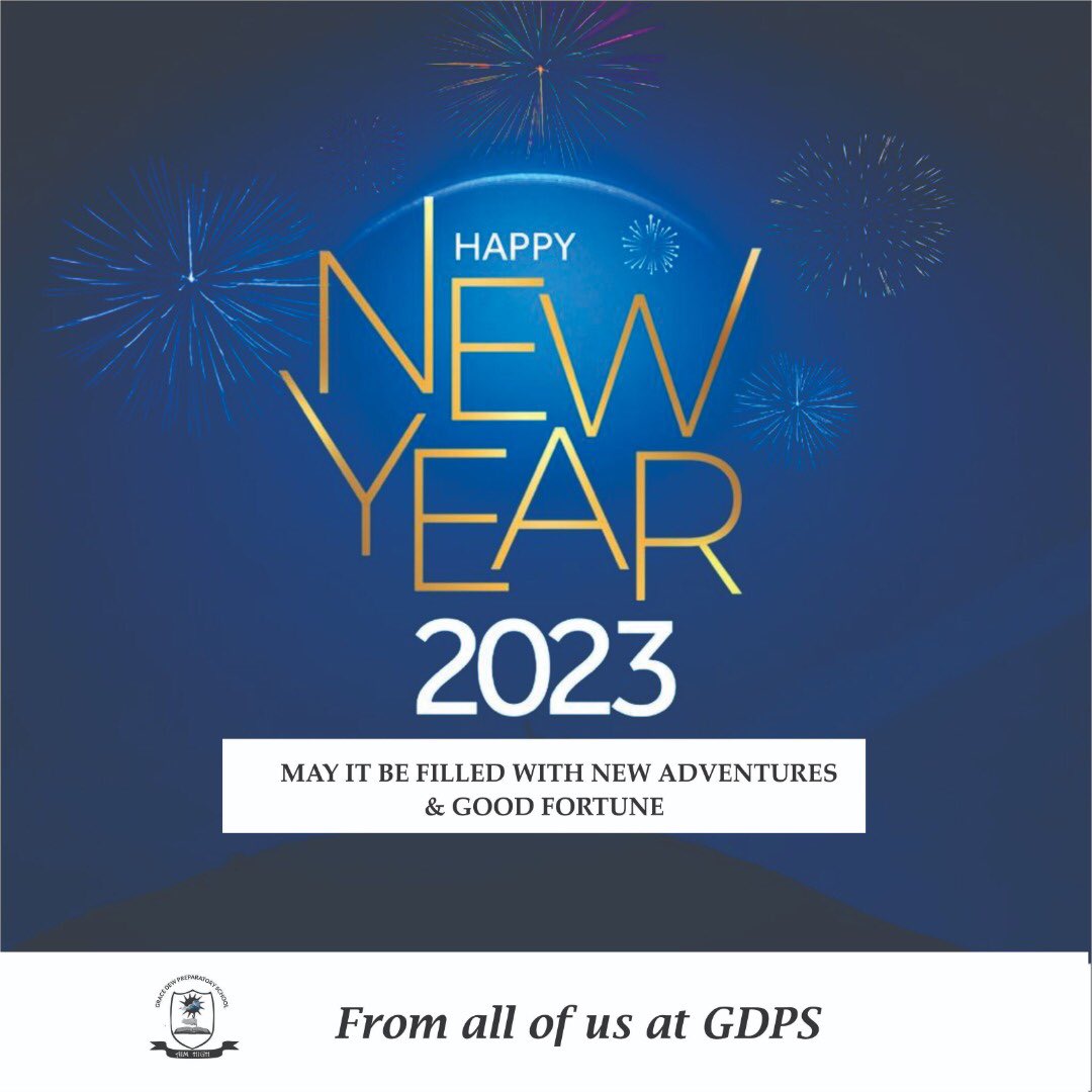 dew_school's tweet photo. Happy new year 🎊🎆 
From all of us at GDPS

#newyear
#2023 https://t.co/ILzPZBdzFE