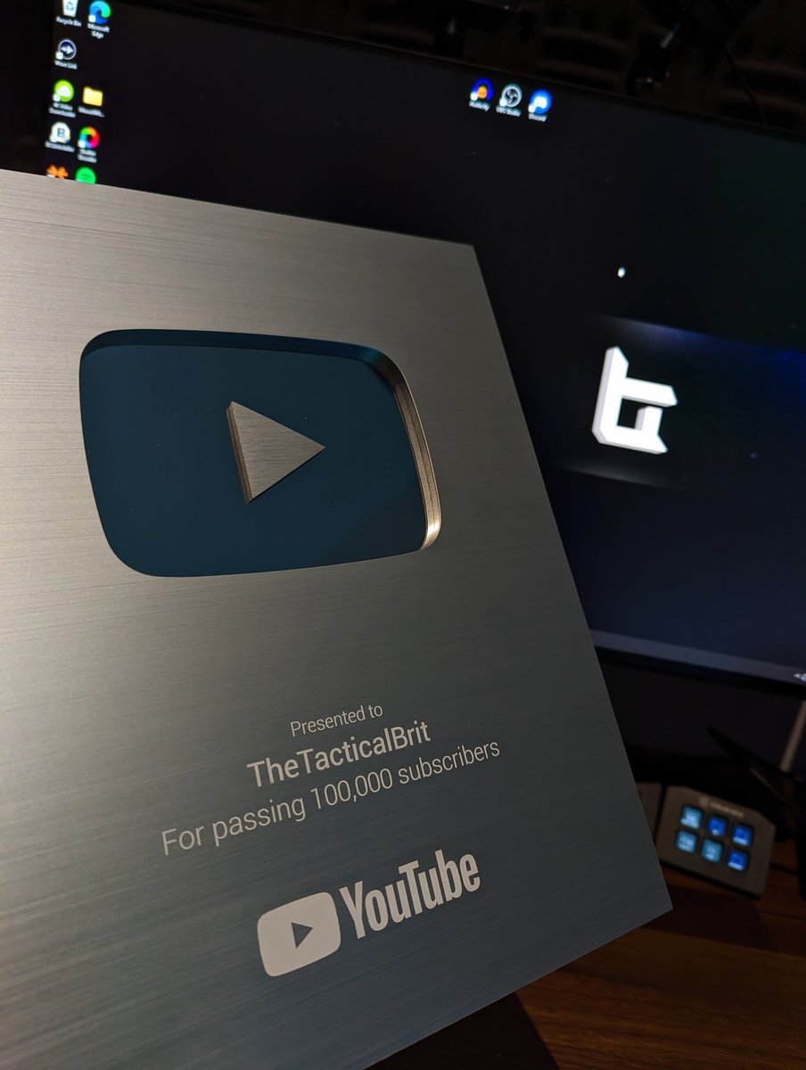 TheTacticalBrit's tweet image. From dream career to reality in 2022.
This award will look great on the wall, but know that you've all played a part in it.
@YouTubeCreators @YouTubeGaming