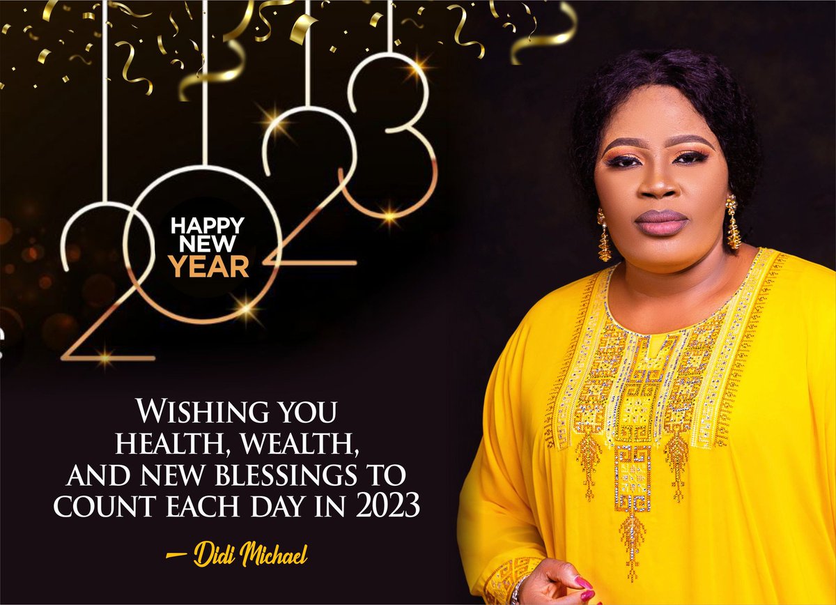 OfficialDidiMic's tweet photo. Welcome to 2023
A year of No limit
A year of Power
A year of his Glory
A year of Dominion
Happy New Year 

#didimichael #gospelmusic https://t.co/0fwxUwymkt