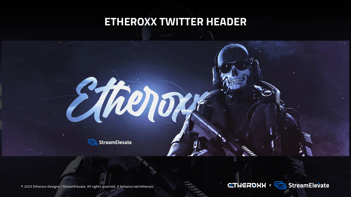 StreamElevate's tweet photo. After nearly a year out of the design game we're kicking off 2023 with a header for @etheroxx

Yes that's me, it's a header for myself.

Happy New Year guys!

https://t.co/9io1Cdv1C7 https://t.co/JWULjDsW3M