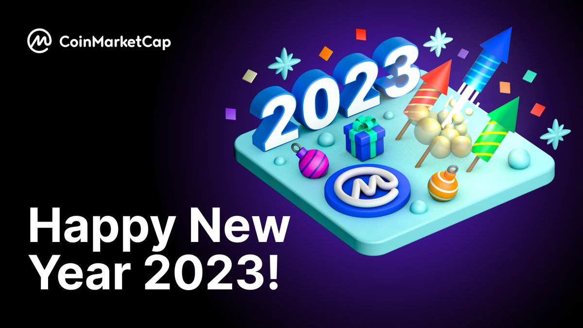 HappyNewYear2023 🔥🎆🎉 New year, new YOU! Shake off all the red charts &  welcome a new #crypto year with calmness, hopes & a determination to  #BUIDL! 🚀 #CMC wishes you a safe,