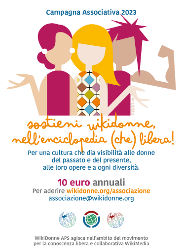 WikiDonne's tweet image. Anno nuovo, tessera nuova 🎊
Sostieni #WikiDonne nell&apos;enciclopedia (che) libera @Wikipedia! Iscriviti o rinnova la quota, classica o con gadget!
Ringraziamo di ❤️ @Anarkikka per aver disegnato la campagna tesseramento 2023
Info wikidonne.org/associazione/ o associazione@wikidonne.org