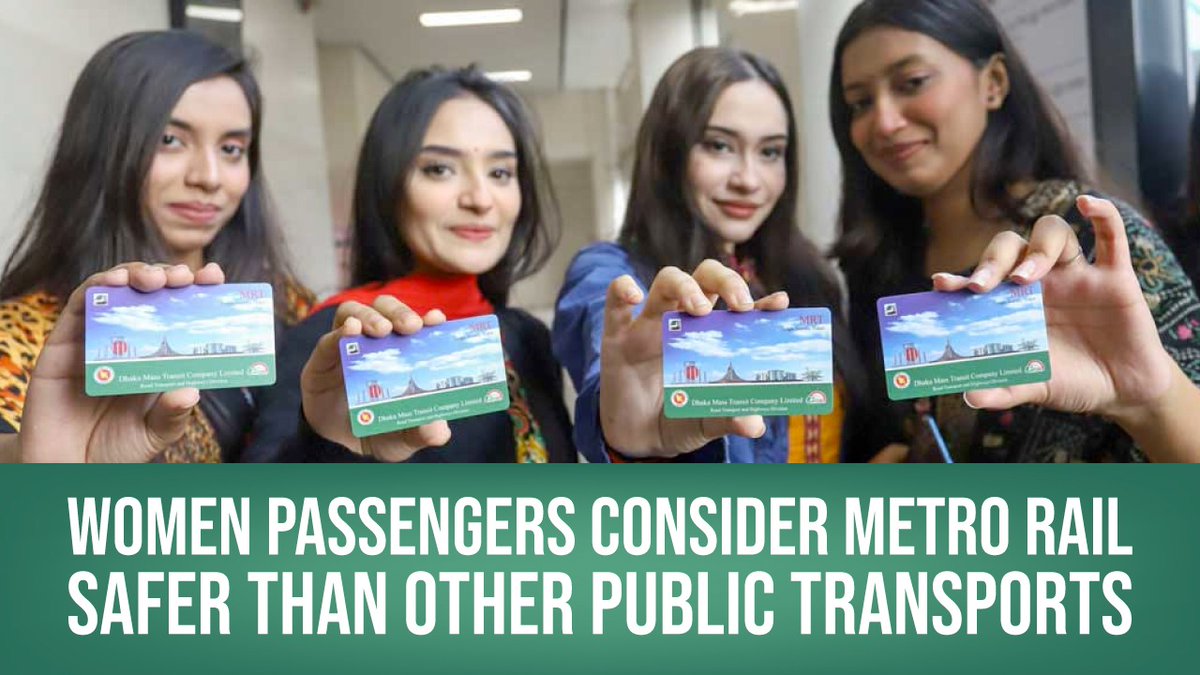 Since the opening, a considerable number of female passengers are using the #Dhaka #metrorail. The brand-new commuting service is deemed safer by women than other public transport systems in the capital. 
👉link.albd.org/0bs62
#SafetyInPublicPlaces #WomenSafety