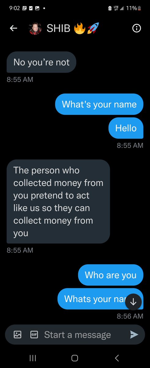 JOYMHUNT1's tweet photo. @elonmusk Can you please keep imposters and thieves I will pay the eight dollars is that how it works ?? https://t.co/RZyrJownKs
