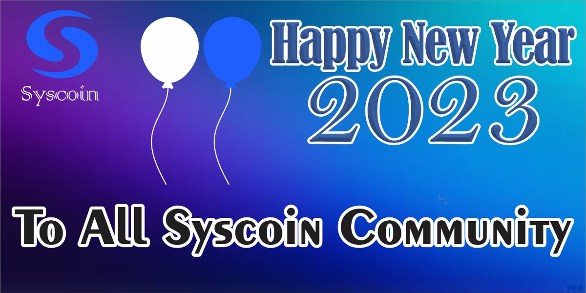 SyscoinPakistan's tweet photo. Tama'm #Syscoin ki Community ko Naya Saal Mubarak ho 🎊🎊🎉🎉

@syscoin
#Syscoin
$Sys
#HappyNewYear2023 
#HappyNewYear2023Wishes https://t.co/OZtAq4aIS8
