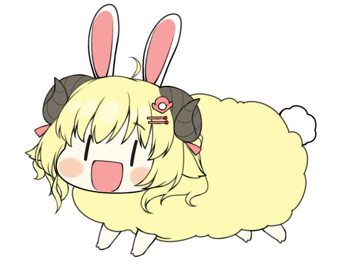≡🐑💥🐇≡
#わため装備 
#つのまきあーと 