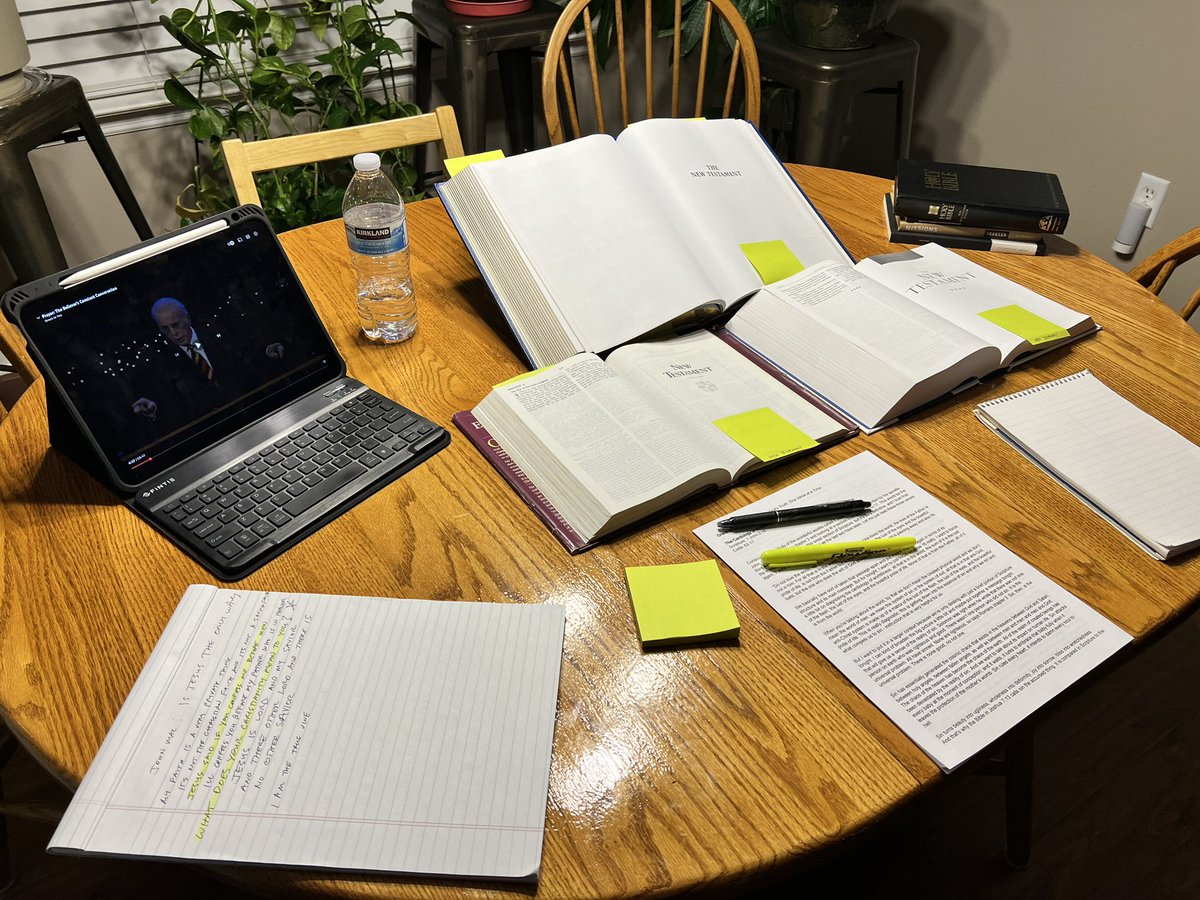 The morning routine. God wakes me at 4 to begin studying the word before the broken world wakes up.